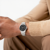 Stainless Steel Minimalist Watch with black dial 40mm