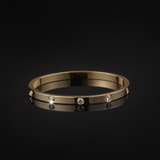 Love Bracelet for Women – Gold-Tone Bangle with Embedded Clear Stones