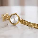 Women’s Round Stainless Steel Watch with Clean Analog Dial