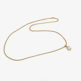 Gold Zircon Pendant Necklace with 2mm Minimalist Chain