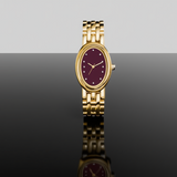 Women’s Oval Stainless Steel Watch with Crystal Detail Dial