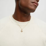 Gold Sun Symbol Pendant Necklace with 1mm Stainless Steel Chain