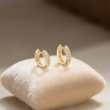 Medium Hoop Earrings with Crystal Detail 13mm – Women