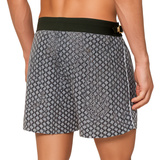 Men’s Tailored Swim Shorts in Olive Meridian with Mid-Length Fit