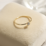 Women’s Minimal Band Ring with Single Stone Detail