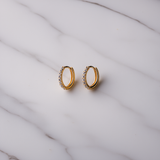 Slim Huggie Hoop Earrings with Crystal Accent 13mm – Women