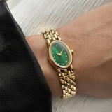 Women’s Oval Stainless Steel Watch with Crystal Accent Dial