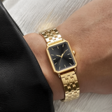 Women’s Square Stainless Steel Watch with Modern Analog Design