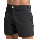 Men’s Tailored Swim Shorts in Black with Mid-Length Fit